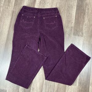 St. Johns Bay Womens Corduroy Pants Sz 6 Purple Straight Boot Cut Cabincore Gorp